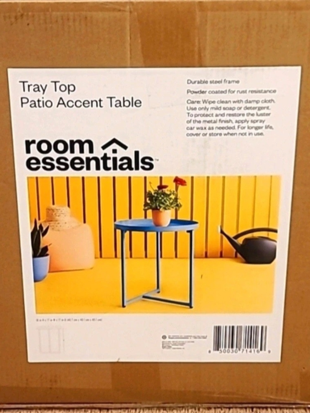 Room Essentials Blue Tray Top Patio Accent Table